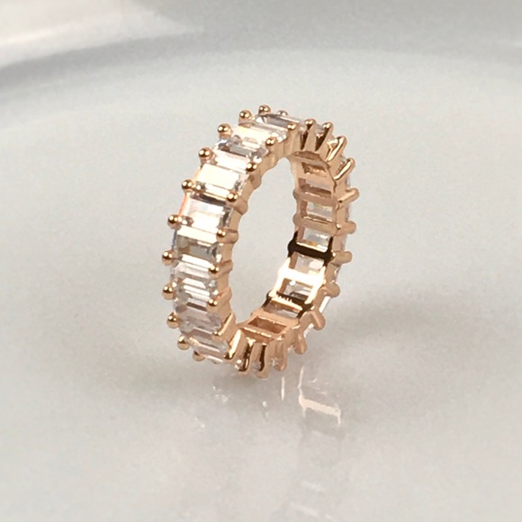 Swarovski Jewelry - NWT 18KGP Baguette Swarovski Crystal Eternity Band